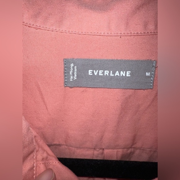 EVERLANE Men’s Peach Cotton Button Down Long Sleeve Oxford Fitted Shirt - Picture 6 of 7